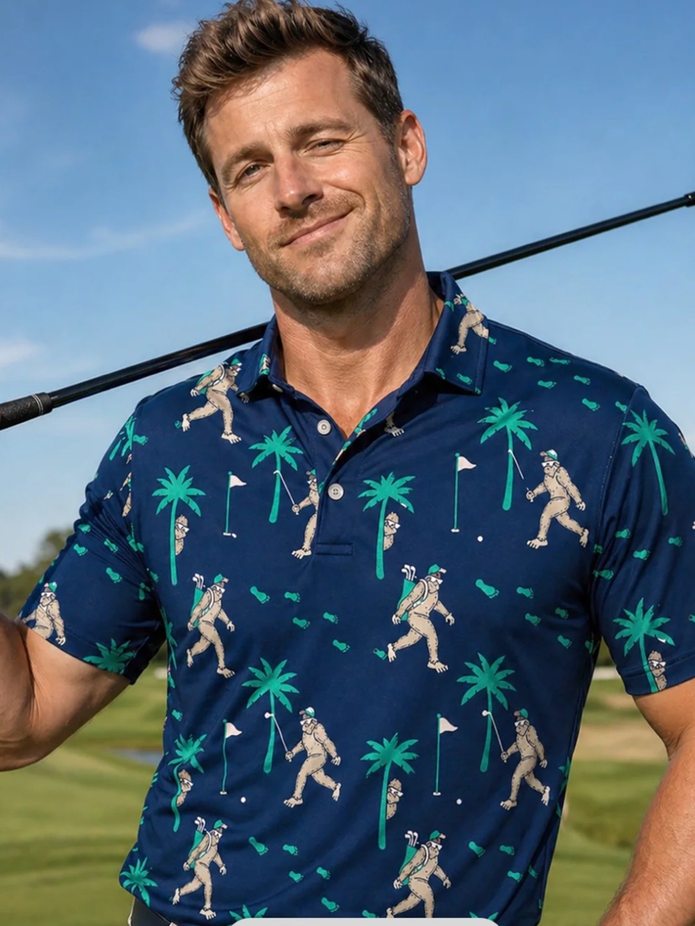 Tipsy Elves Bigfoot Bogey Golf Polo Size L